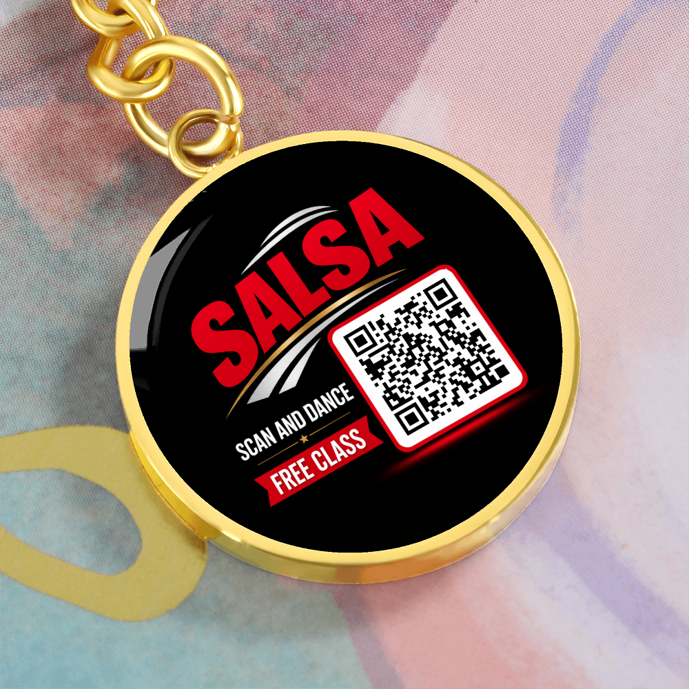 Scan and Dance Keychain- Free Salsa Class ShineOn Fulfillment
