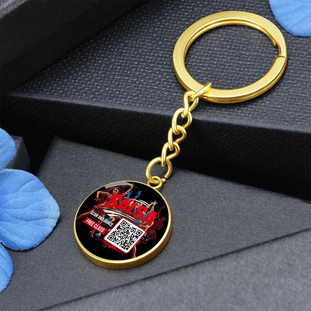 scan and Dance keychain- Unlock your free salsa class ShineOn Fulfillment