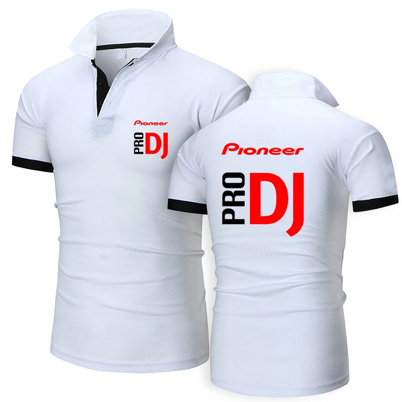 Fashion Summer Men's Short Sleeve Pioneer Pro DJ Printed Polo-shirt Cotton Comfortable Casual Men's T-shirt Customizable Logo - World Salsa Championships