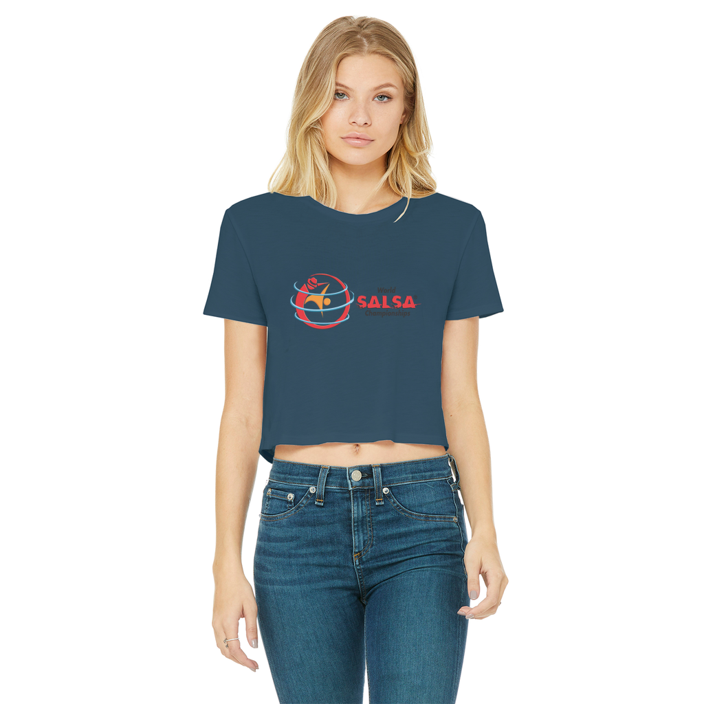 WSC Collection Classic Women's Cropped Raw Edge T-Shirt - World Salsa Championships