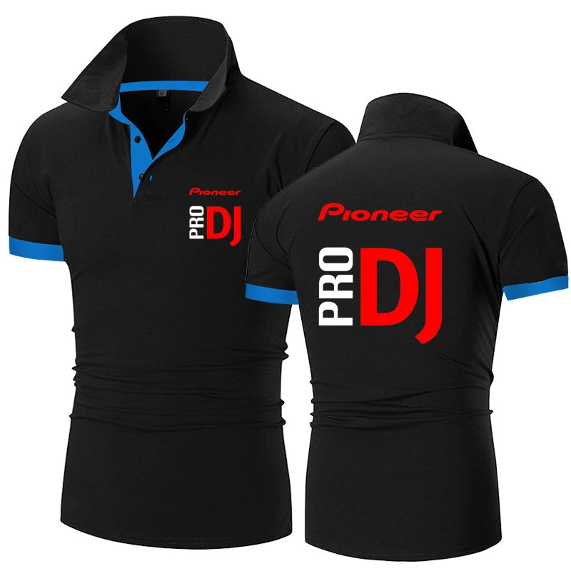 Fashion Summer Men's Short Sleeve Pioneer Pro DJ Printed Polo-shirt Cotton Comfortable Casual Men's T-shirt Customizable Logo - World Salsa Championships