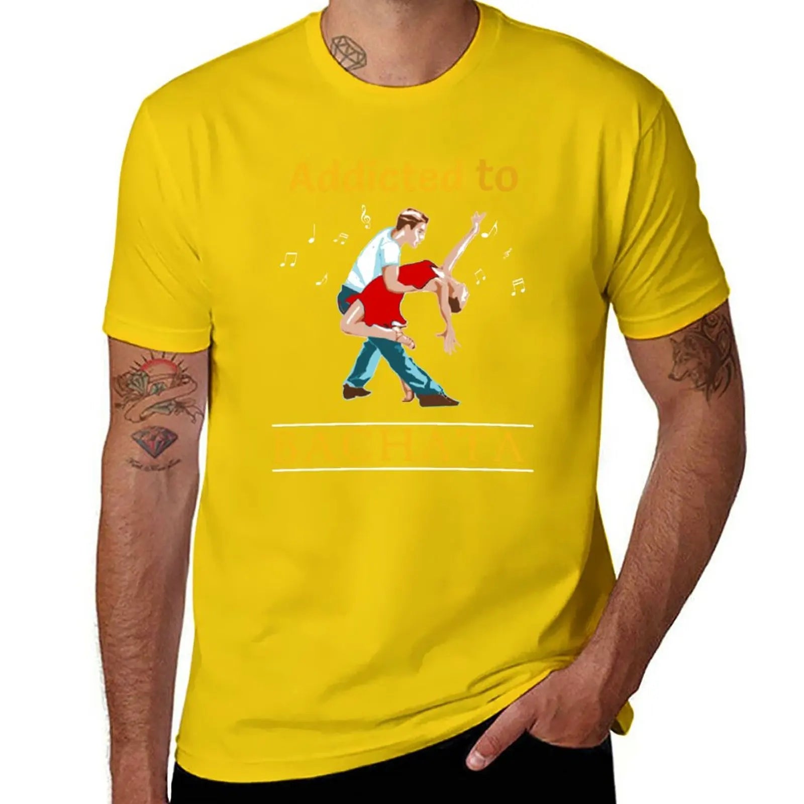 addicted to bachata salsa T-Shirt tees sweat T-shirts for men cotton