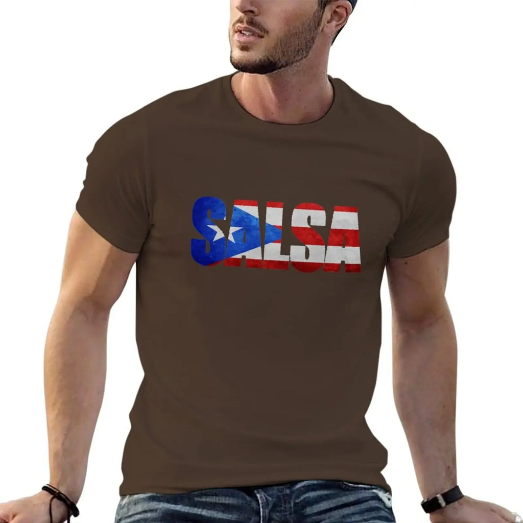 Salsa Puerto Rico T-shirt customs aesthetic clothes men clothings