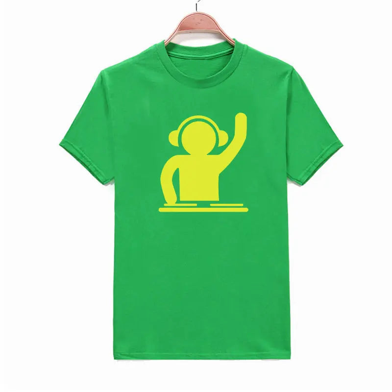 2019 summer brand Man T-shirt DJ Turntables Techno Club Music Headphones Cotton Tops Short Sleeve Plus Size T-shirt For