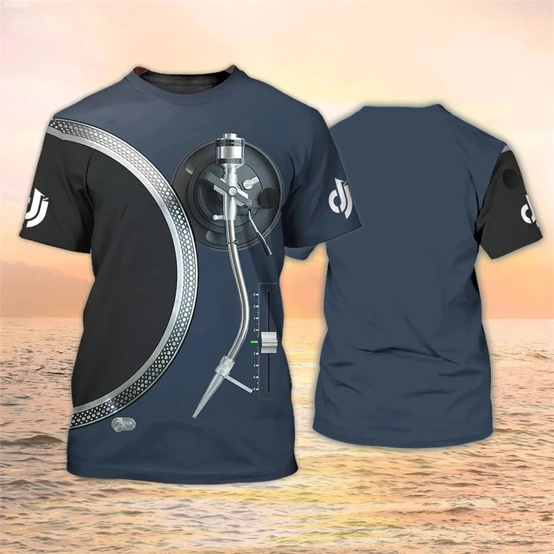 2024 New DJ Shirt Men's T-shirts 3D Print Disco Short Sleeve Tees Mens Clothing Party Tops O Neck Cool Punk Streetwear Men Shirt