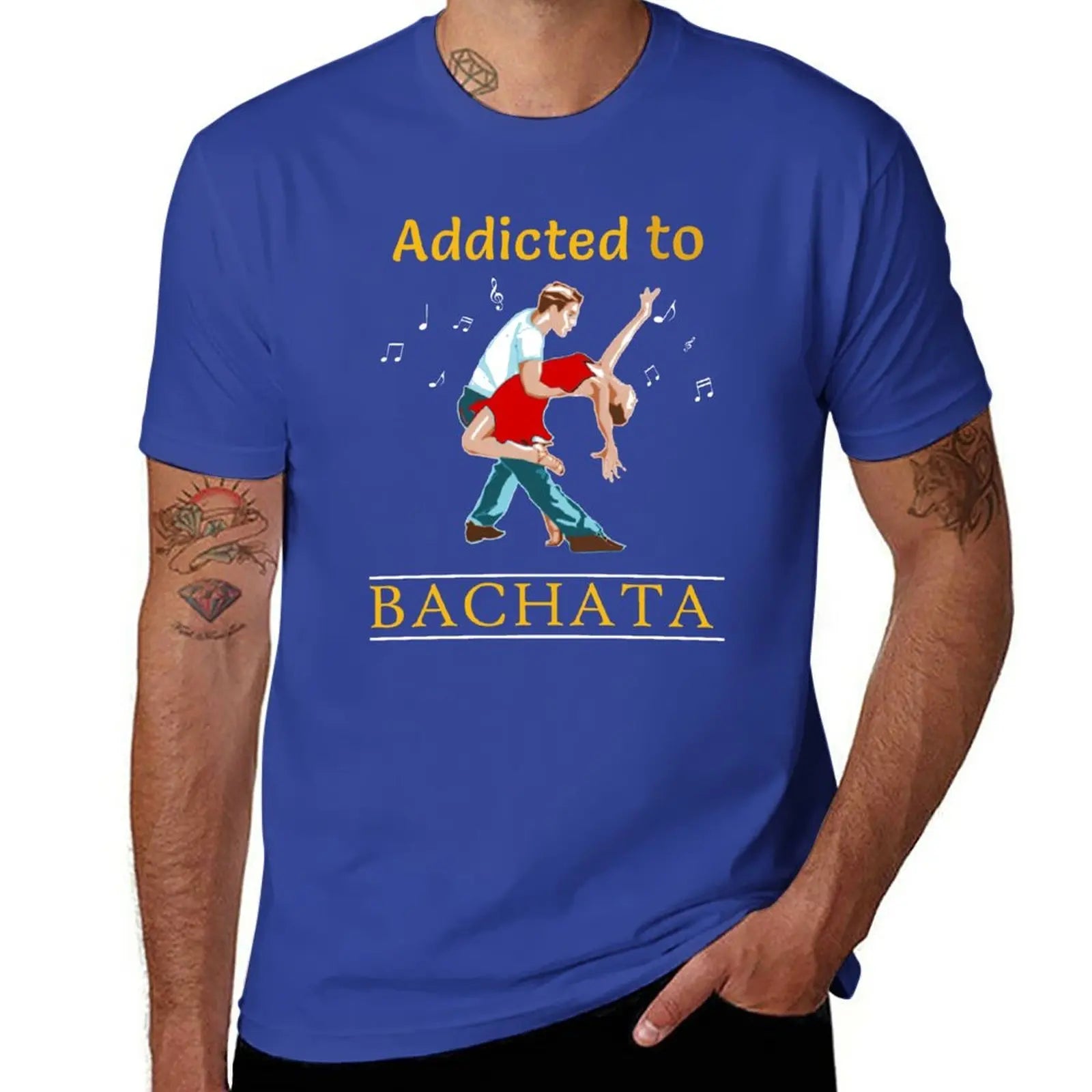 addicted to bachata salsa T-Shirt tees sweat T-shirts for men cotton