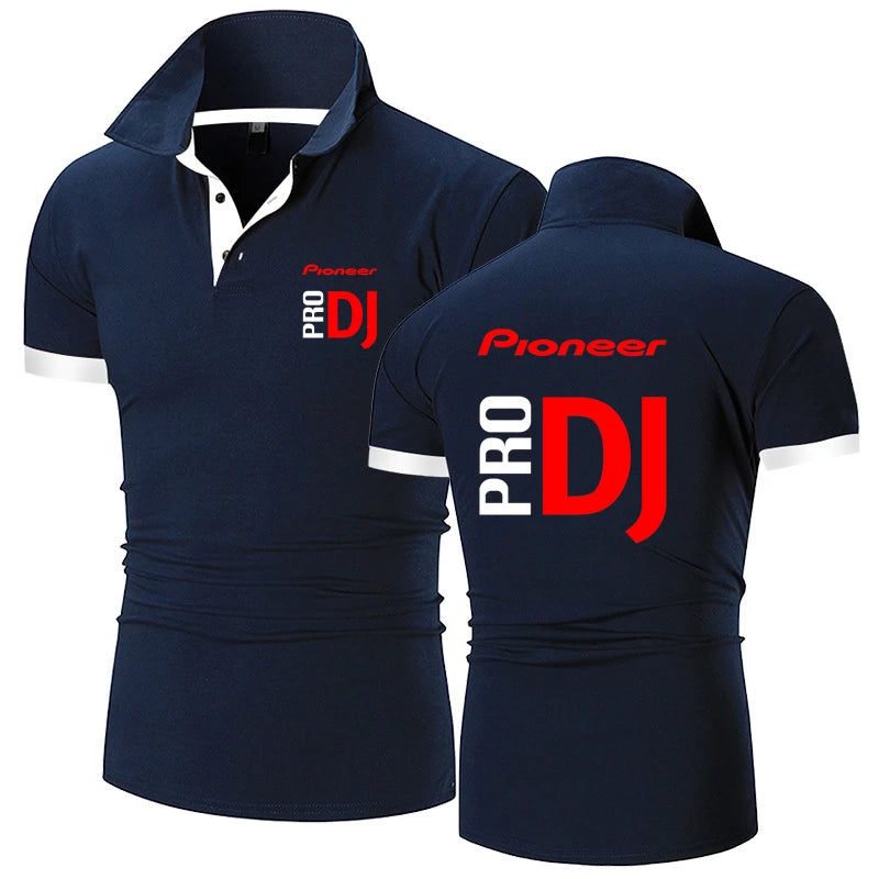 Fashion Summer Men's Short Sleeve Pioneer Pro DJ Printed Polo-shirt Cotton Comfortable Casual Men's T-shirt Customizable Logo - World Salsa Championships