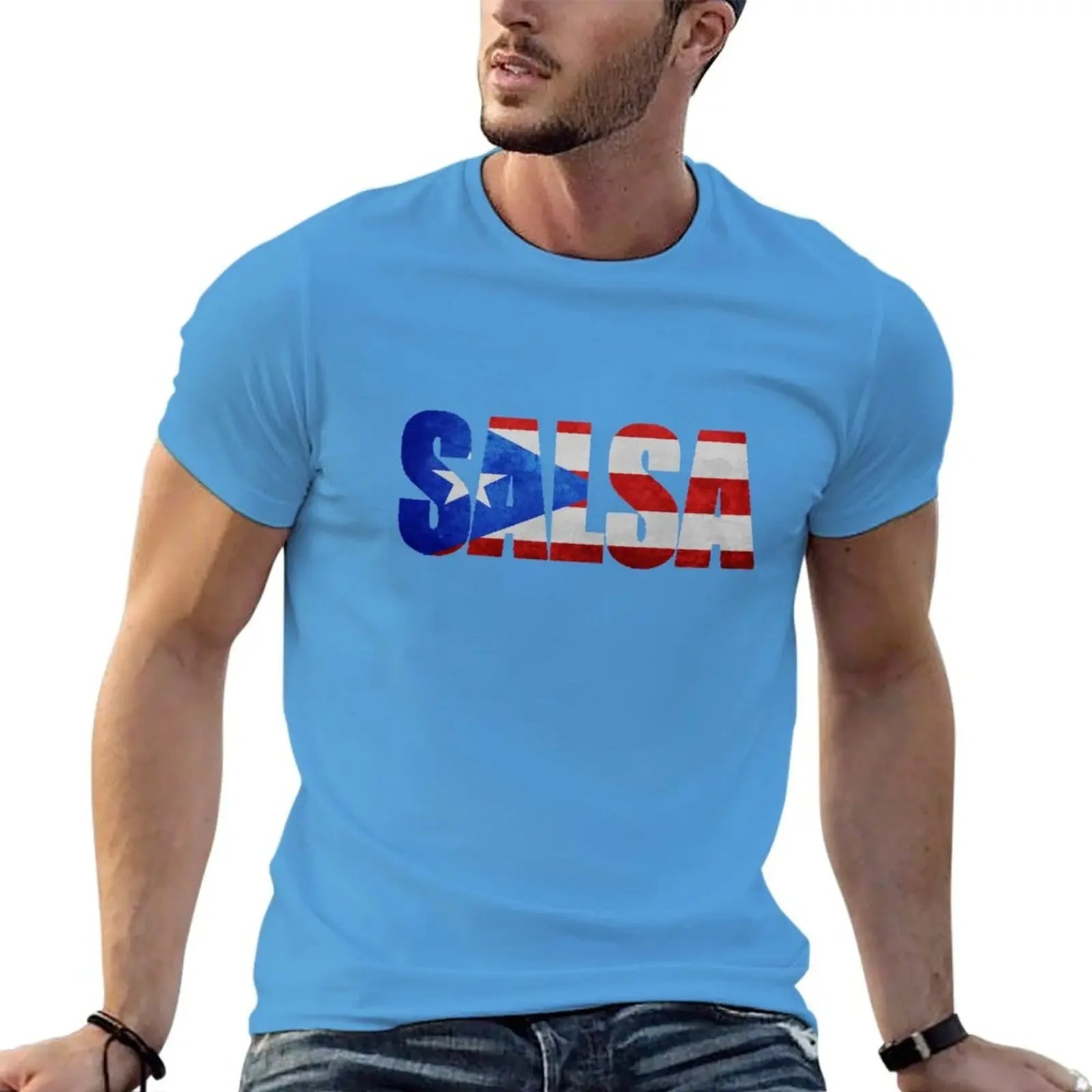 Salsa Puerto Rico T-shirt customs aesthetic clothes men clothings