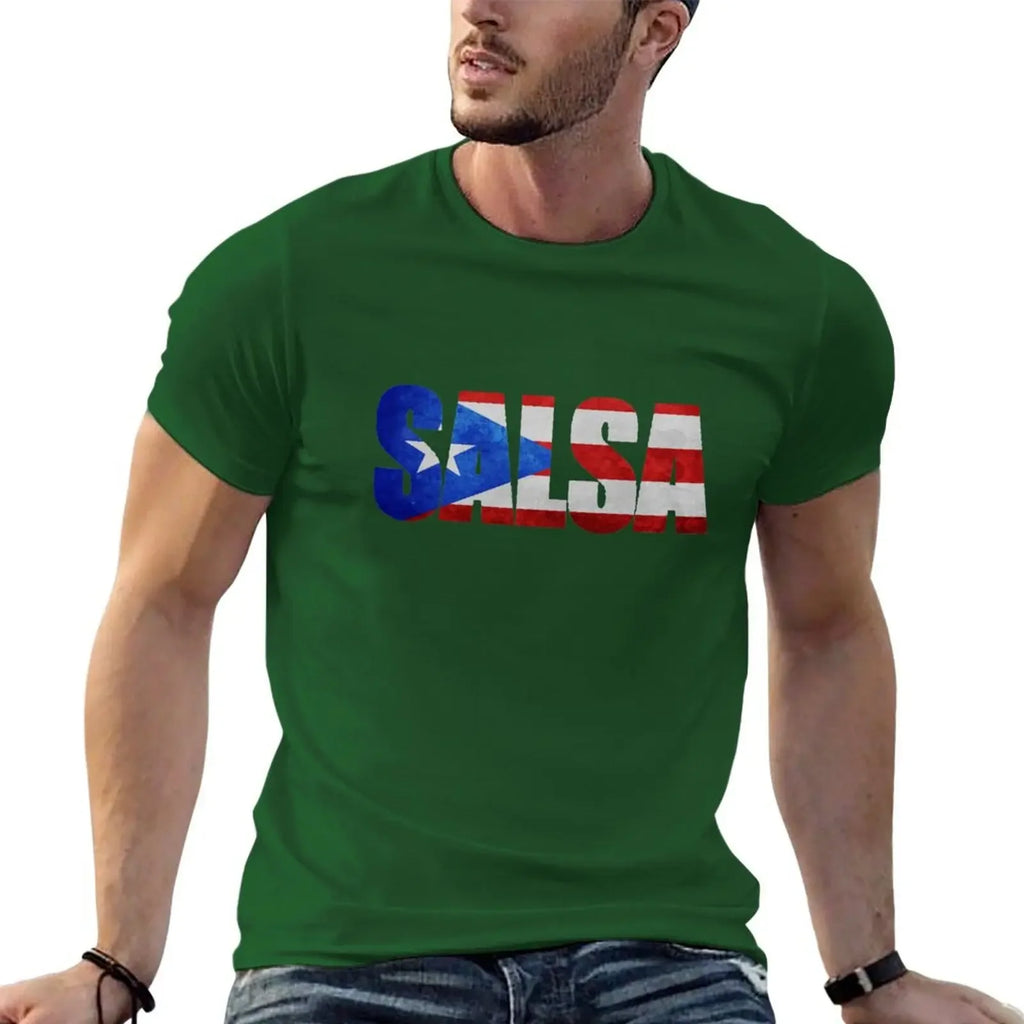 Salsa Puerto Rico T-shirt customs aesthetic clothes men clothings