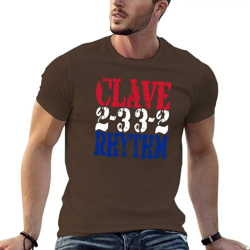 Clave Rhythm Salsa Music T-Shirt cute tops summer top Men's cotton t-shirt
