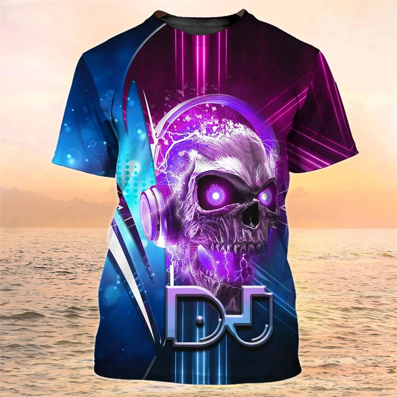 2024 New DJ Shirt Men's T-shirts 3D Print Disco Short Sleeve Tees Mens Clothing Party Tops O Neck Cool Punk Streetwear Men Shirt - World Salsa Championships