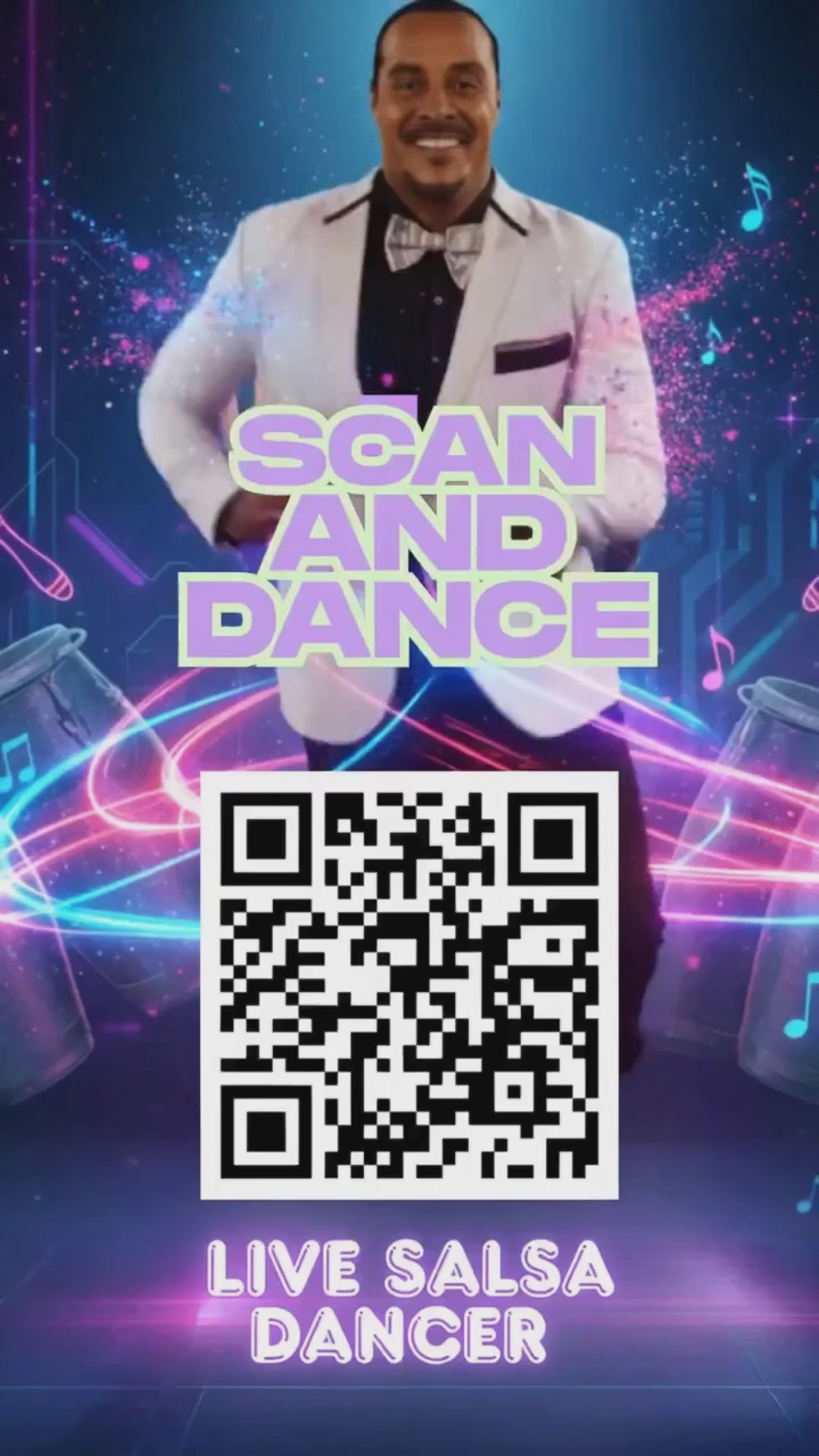 ✨ Ritmo Vivo Interactive Merch™ — Scan it — your salsa dancer comes alive in hologram.