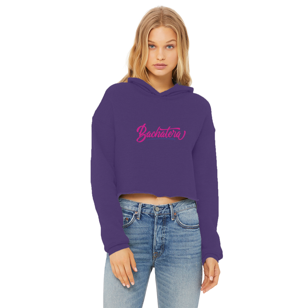 Bachatera Ladies Cropped Raw Edge Hoodie