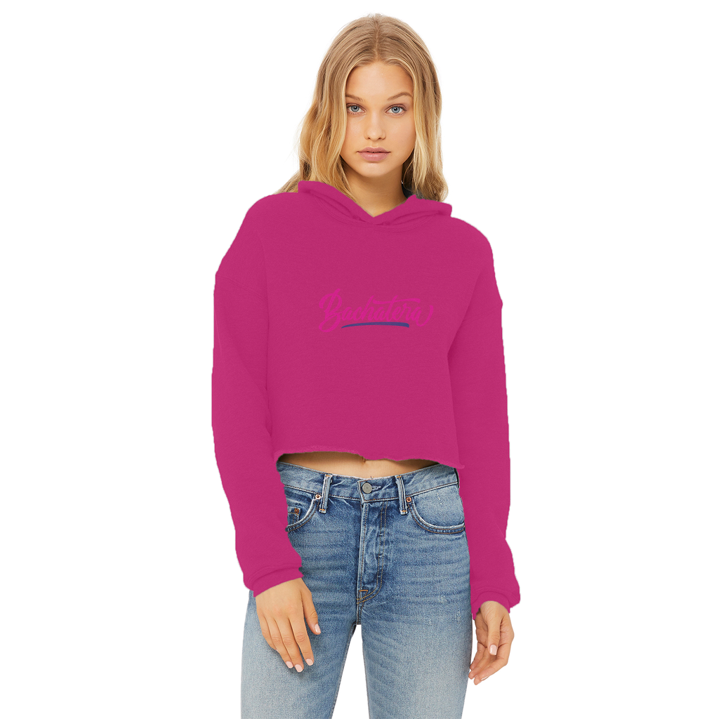 Bachatera Ladies Cropped Raw Edge Hoodie