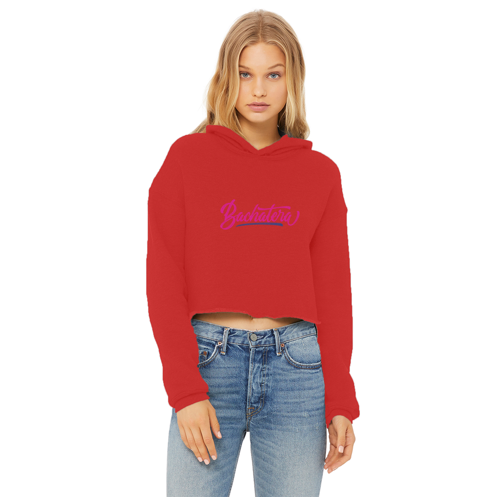 Bachatera Ladies Cropped Raw Edge Hoodie