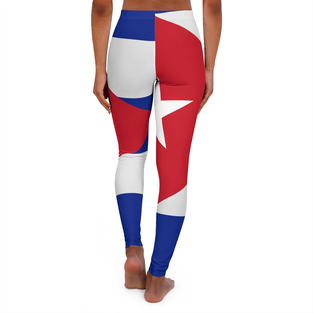 Women's Spandex Leggings-Cuban Flag