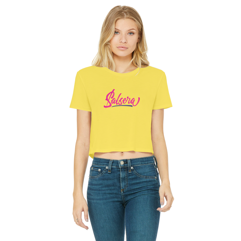 Salsera Classic Women's Cropped Raw Edge T-Shirt - World Salsa Championships