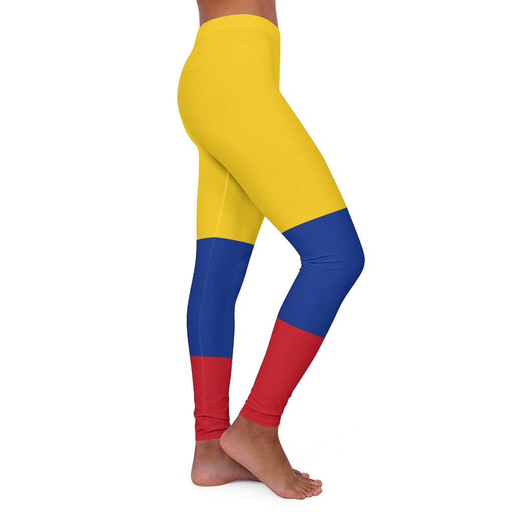 Women's Spandex Leggings with Colombia Flag