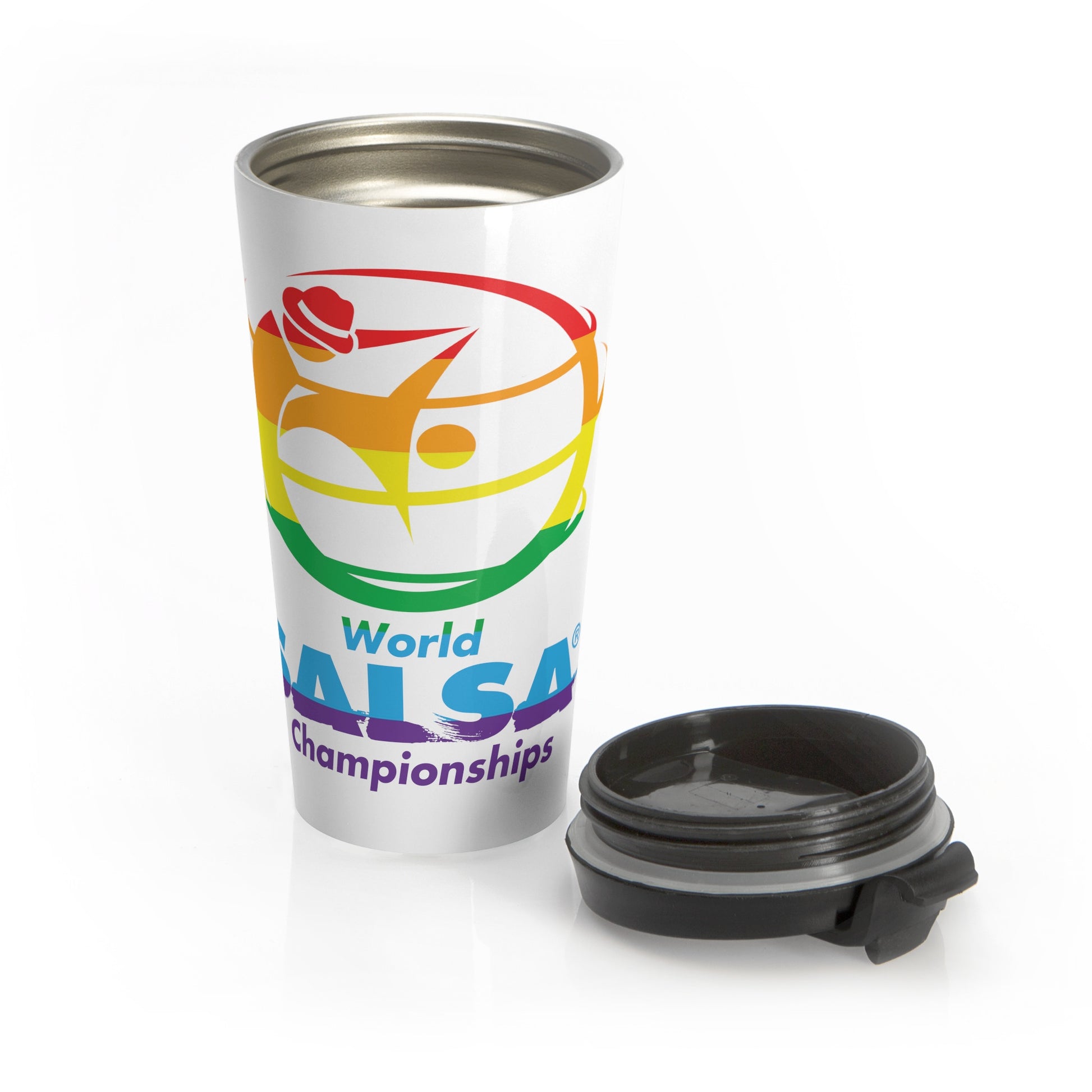World Salsa Championships Rainbow Stainless Steel Travel Mug - World Salsa Championships