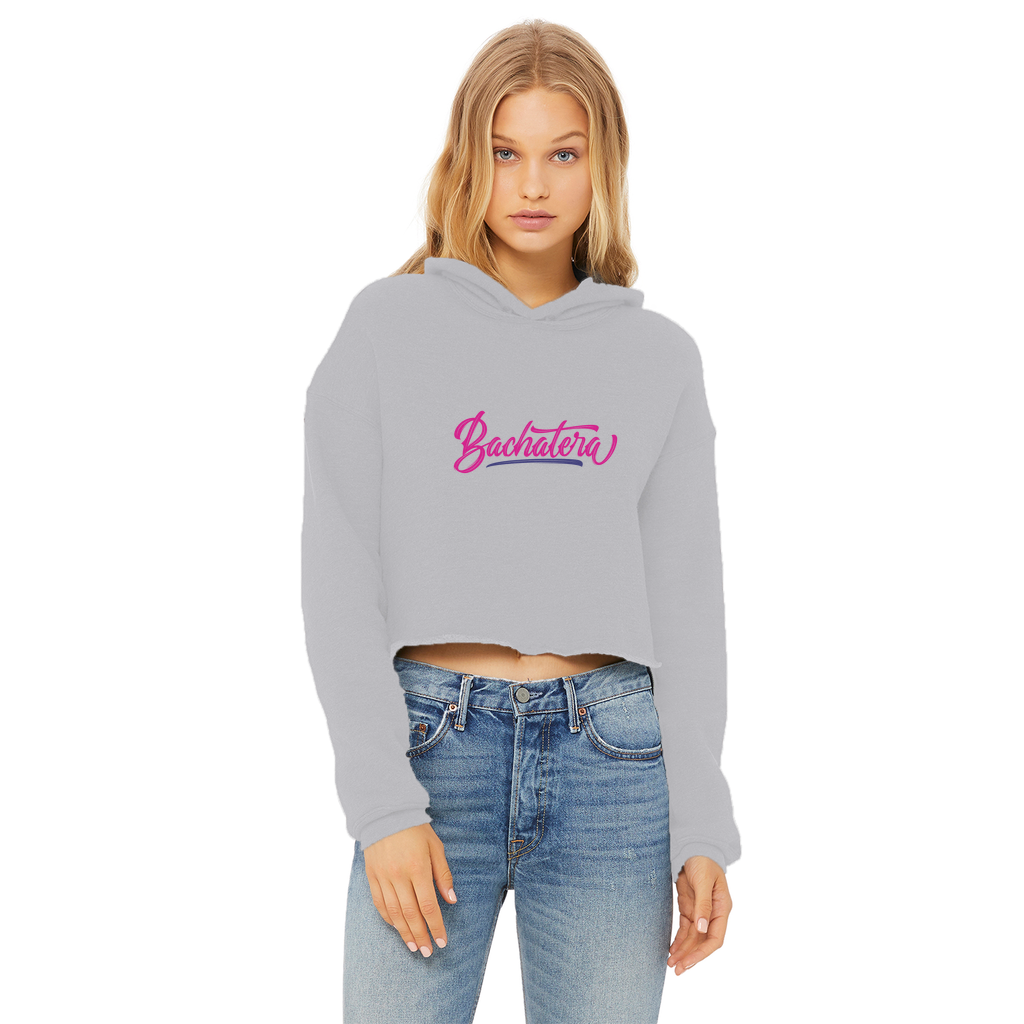 Bachatera Ladies Cropped Raw Edge Hoodie