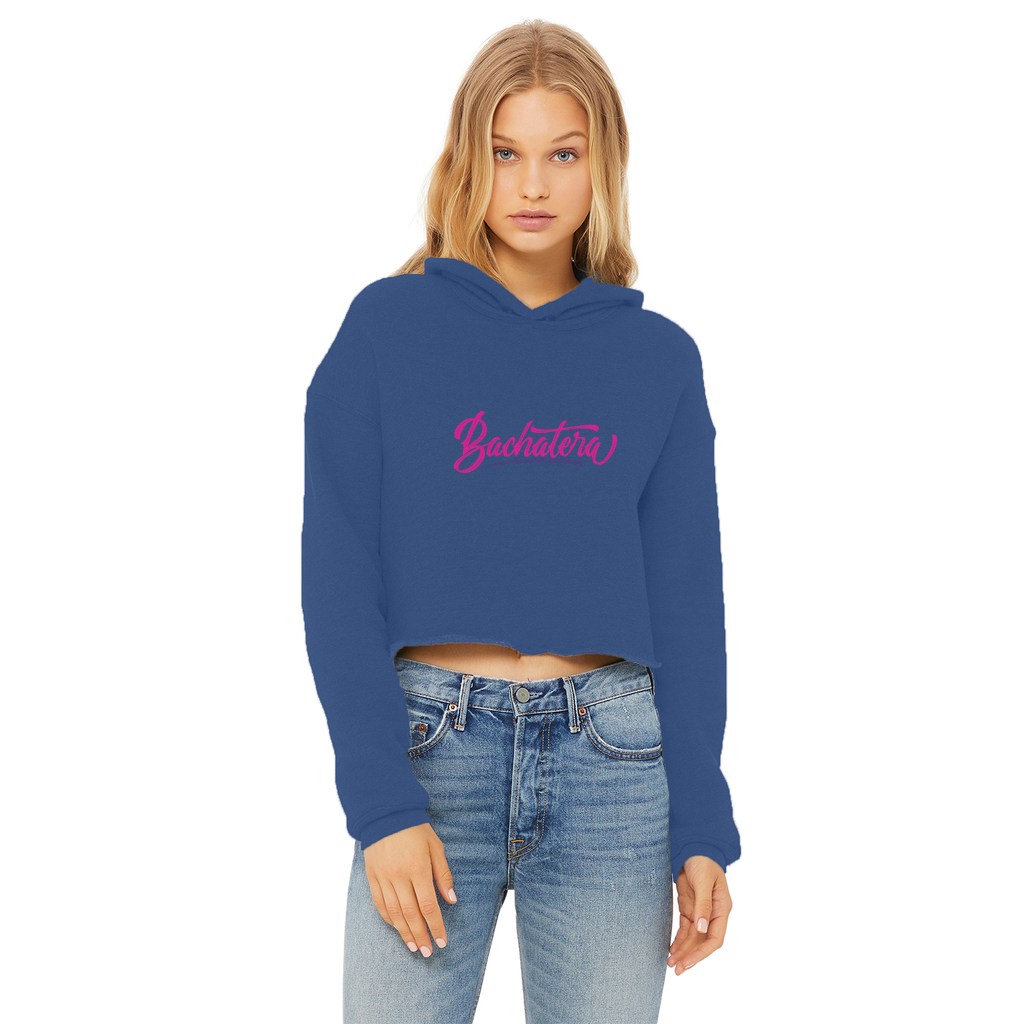 Bachatera Ladies Cropped Raw Edge Hoodie