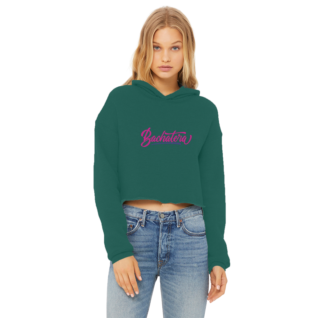 Bachatera Ladies Cropped Raw Edge Hoodie