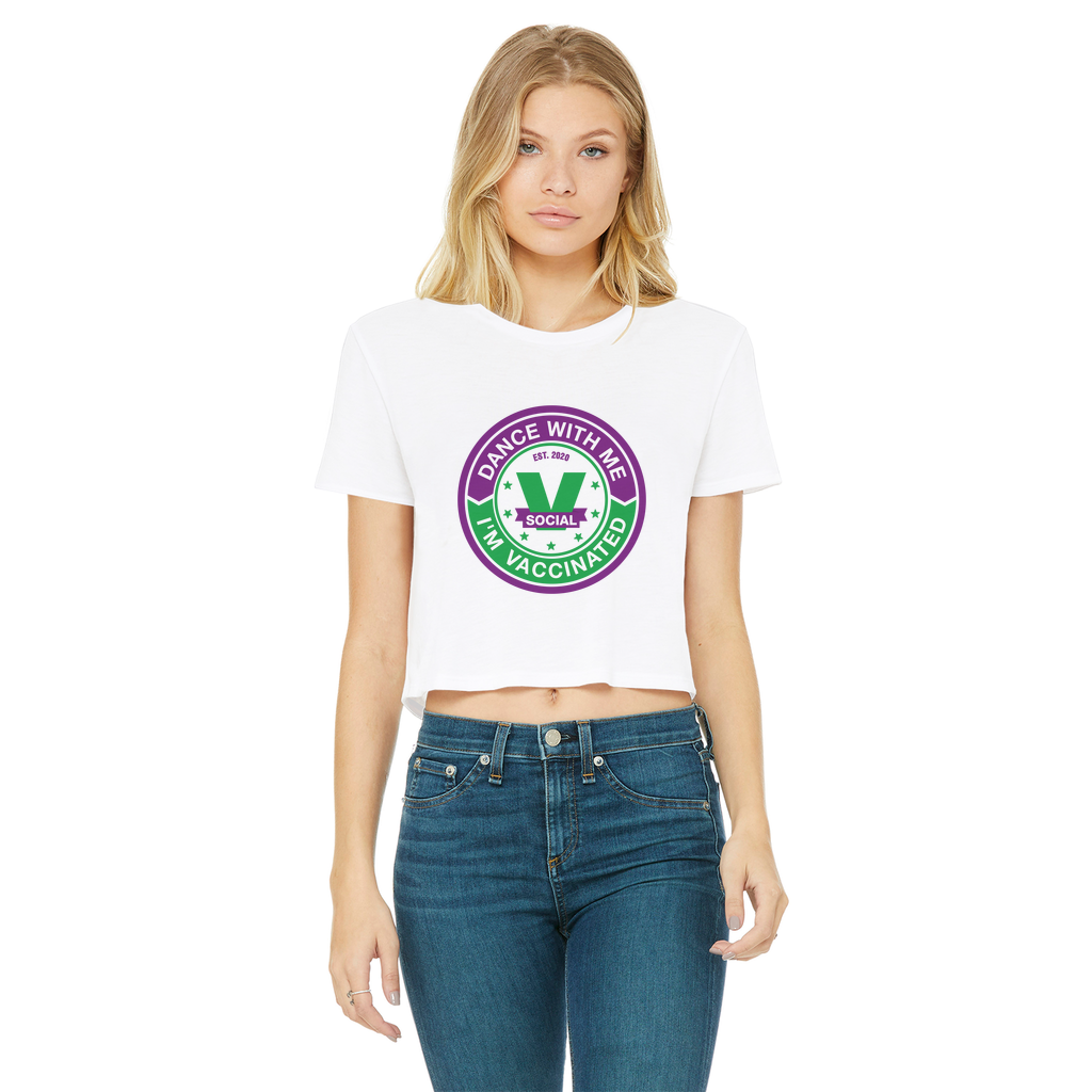 Dance with Me Classic Women's Cropped Raw Edge T-Shirt - World Salsa Championships
