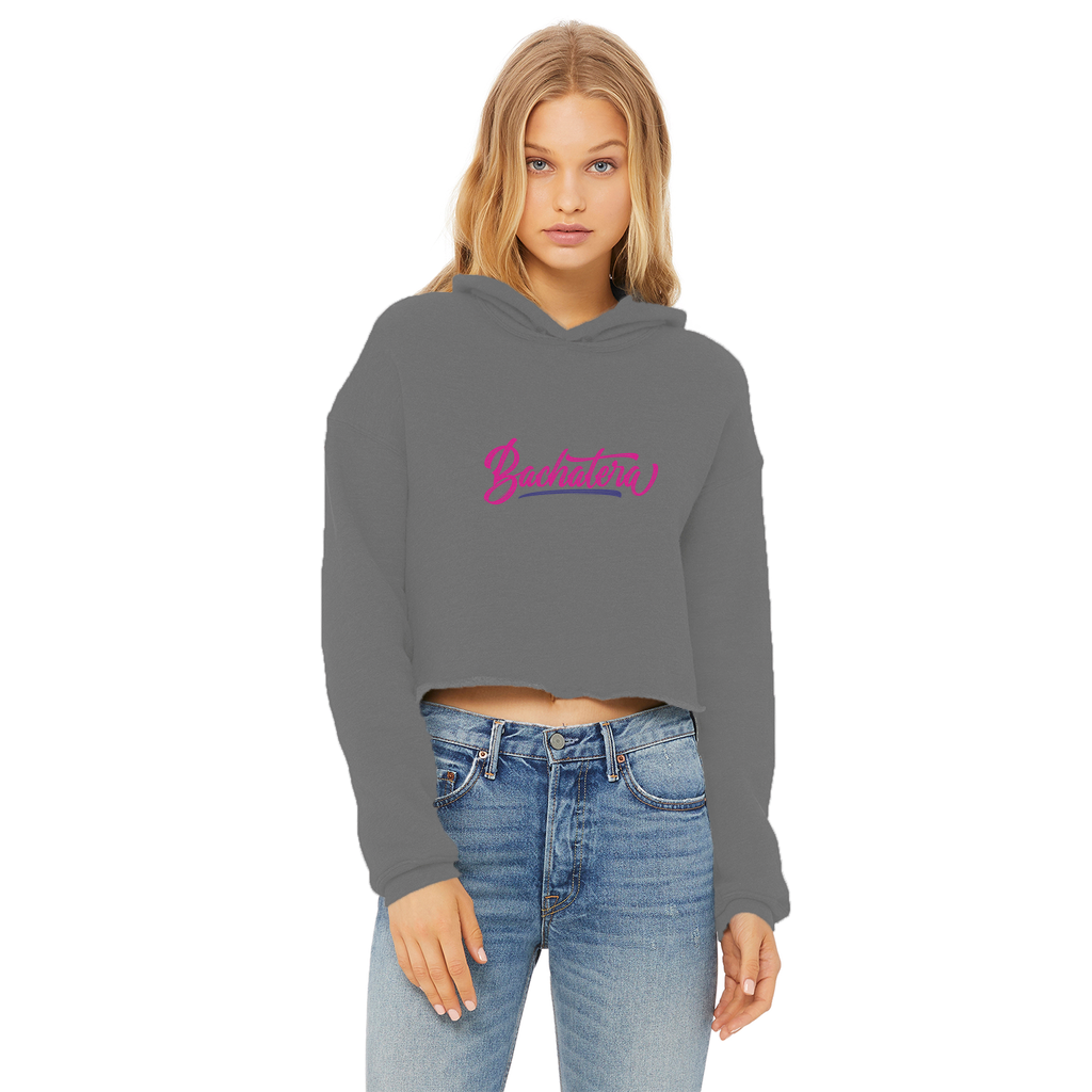 Bachatera Ladies Cropped Raw Edge Hoodie