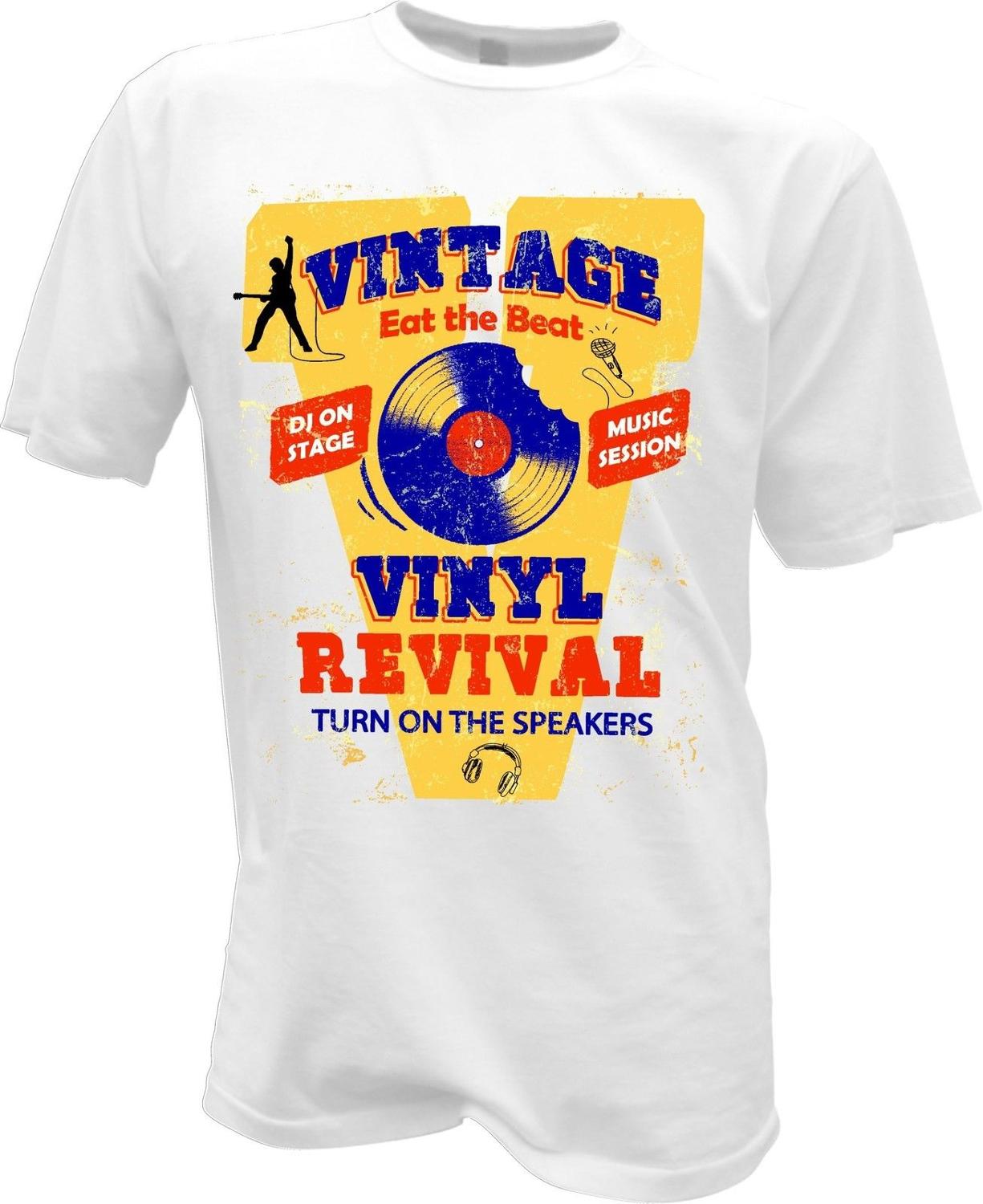 Fashion Men And Woman T Shirt O-Neck Teenage T-Shirt Music Retro Vintage Music Vinyl Rockabilly Shirt Revival Tee - World Salsa Championships