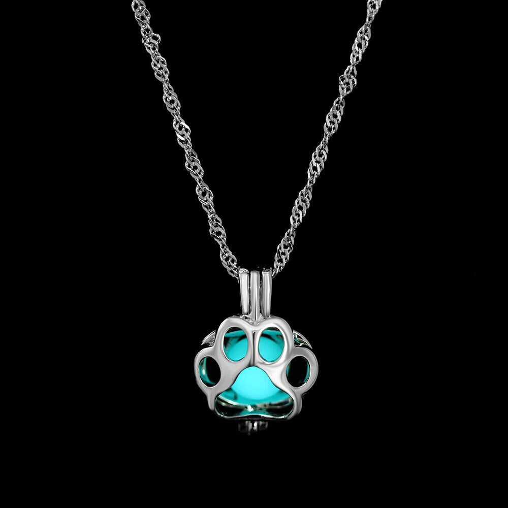 Glow In The Dark Necklace Moon Square Heart . Necklaces For Woman Hollow Water Drop Pendant Night Fluorescence Light
