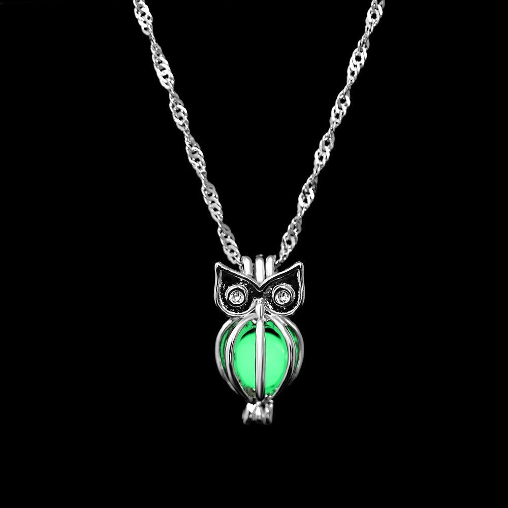 Glow In The Dark Necklace Moon Square Heart . Necklaces For Woman Hollow Water Drop Pendant Night Fluorescence Light
