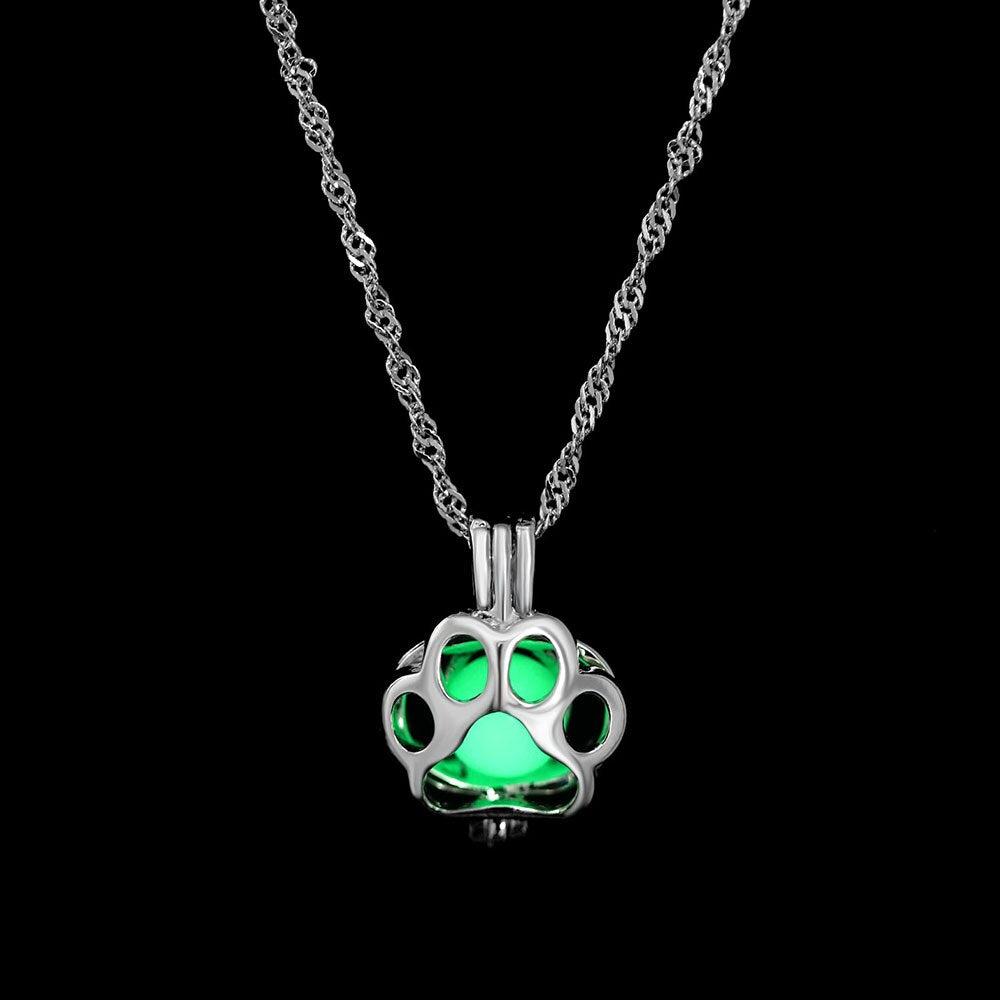 Glow In The Dark Necklace Moon Square Heart . Necklaces For Woman Hollow Water Drop Pendant Night Fluorescence Light