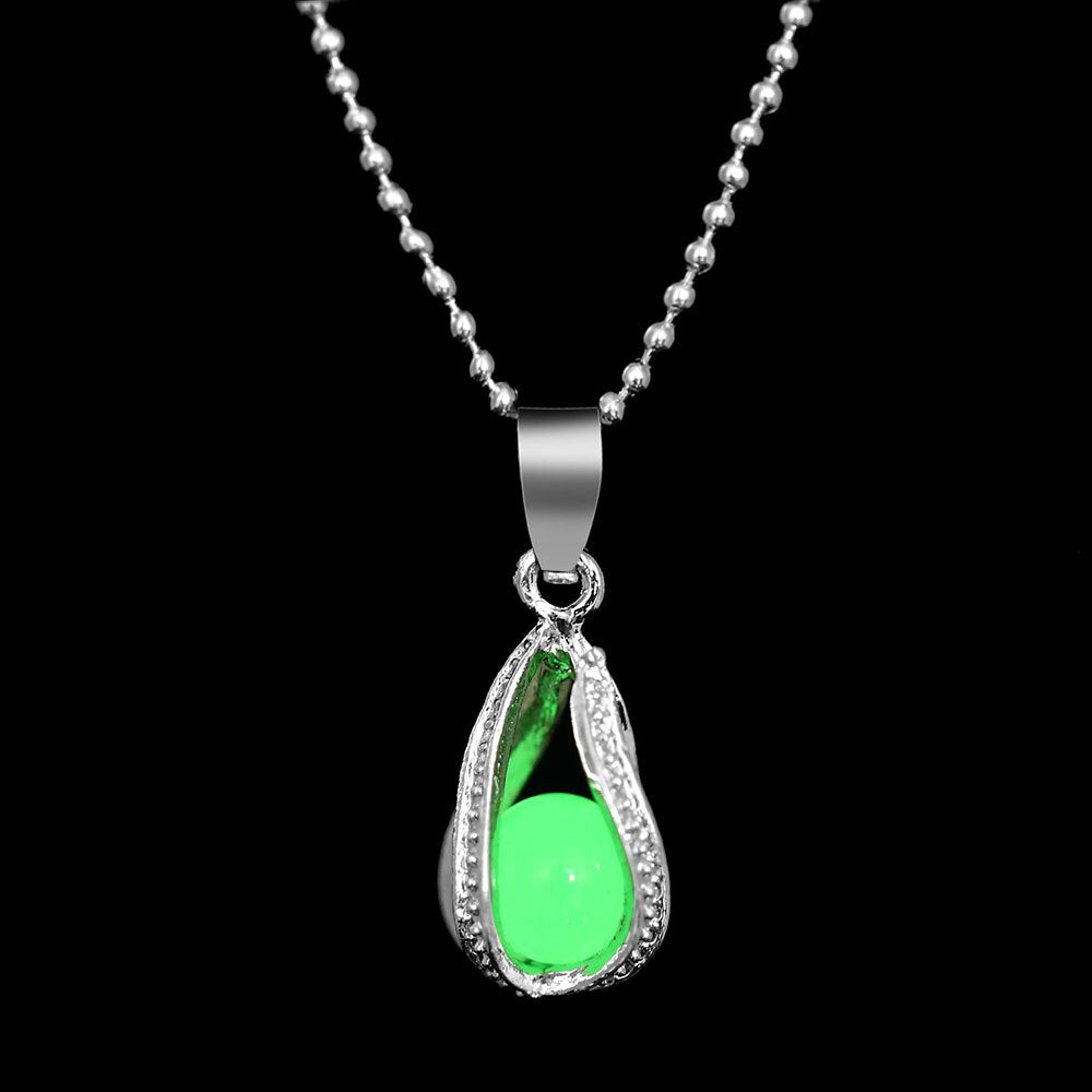 Glow In The Dark Necklace Moon Square Heart . Necklaces For Woman Hollow Water Drop Pendant Night Fluorescence Light