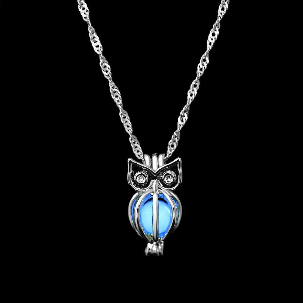 Glow In The Dark Necklace Moon Square Heart . Necklaces For Woman Hollow Water Drop Pendant Night Fluorescence Light