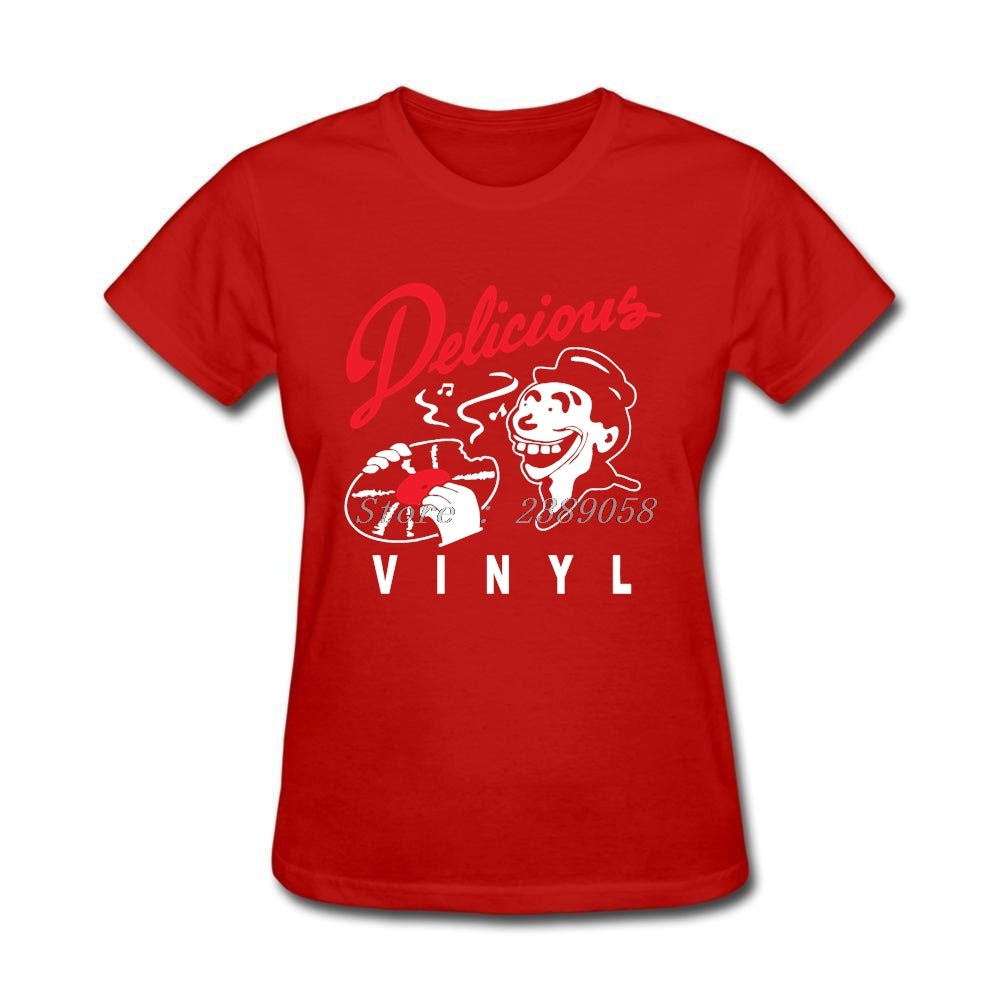 Women Printed T Shirts New Arrival Delicious Vinyl Clothes Luxury Brand Short DJ Music T-Shirts Plus Size - World Salsa Championships
