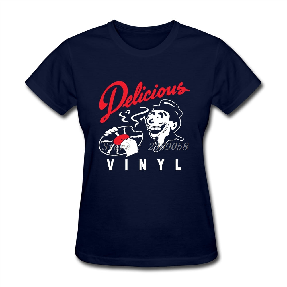 Women Printed T Shirts New Arrival Delicious Vinyl Clothes Luxury Brand Short DJ Music T-Shirts Plus Size - World Salsa Championships