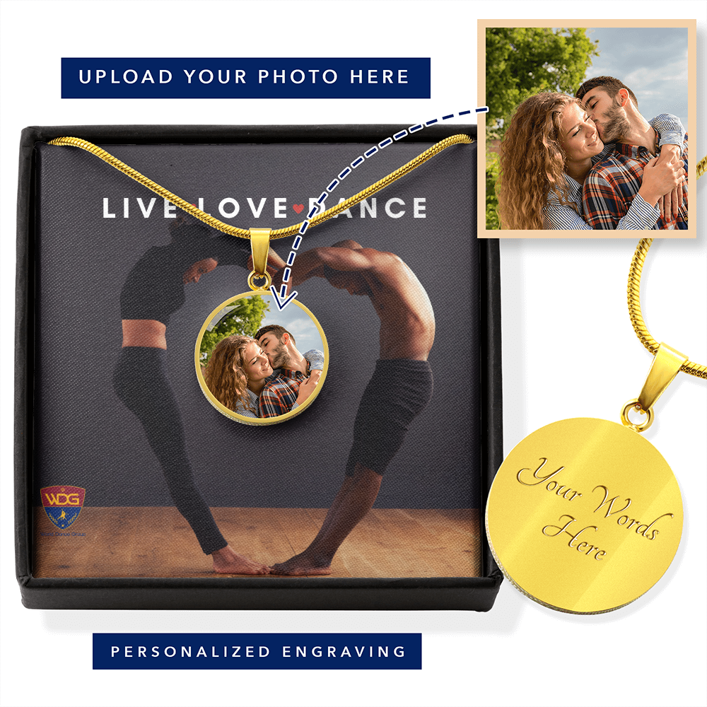 New Live, Love, Dance personalized collection: Photo pendant.