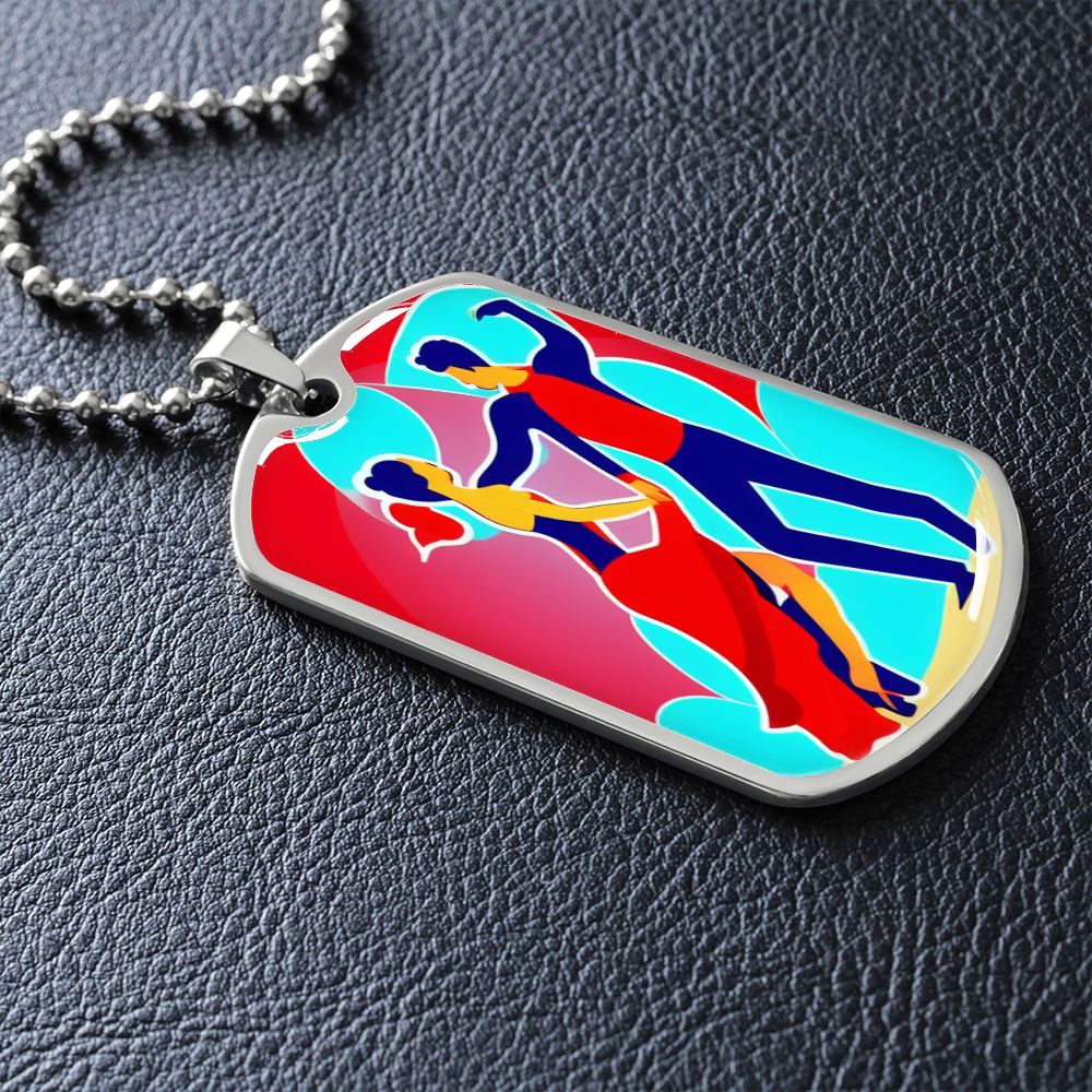 Salsa dog tag. Designed by Artificial Intelligence