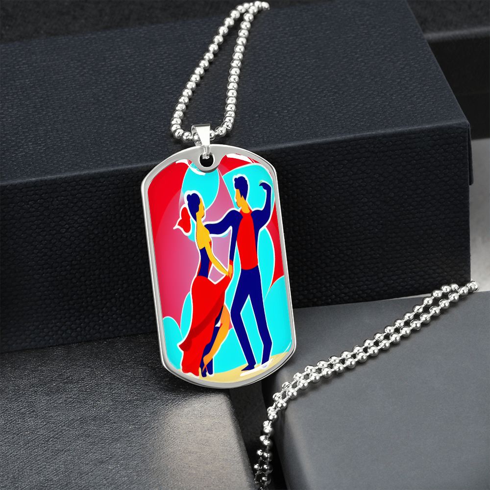 Salsa dog tag. Designed by Artificial Intelligence