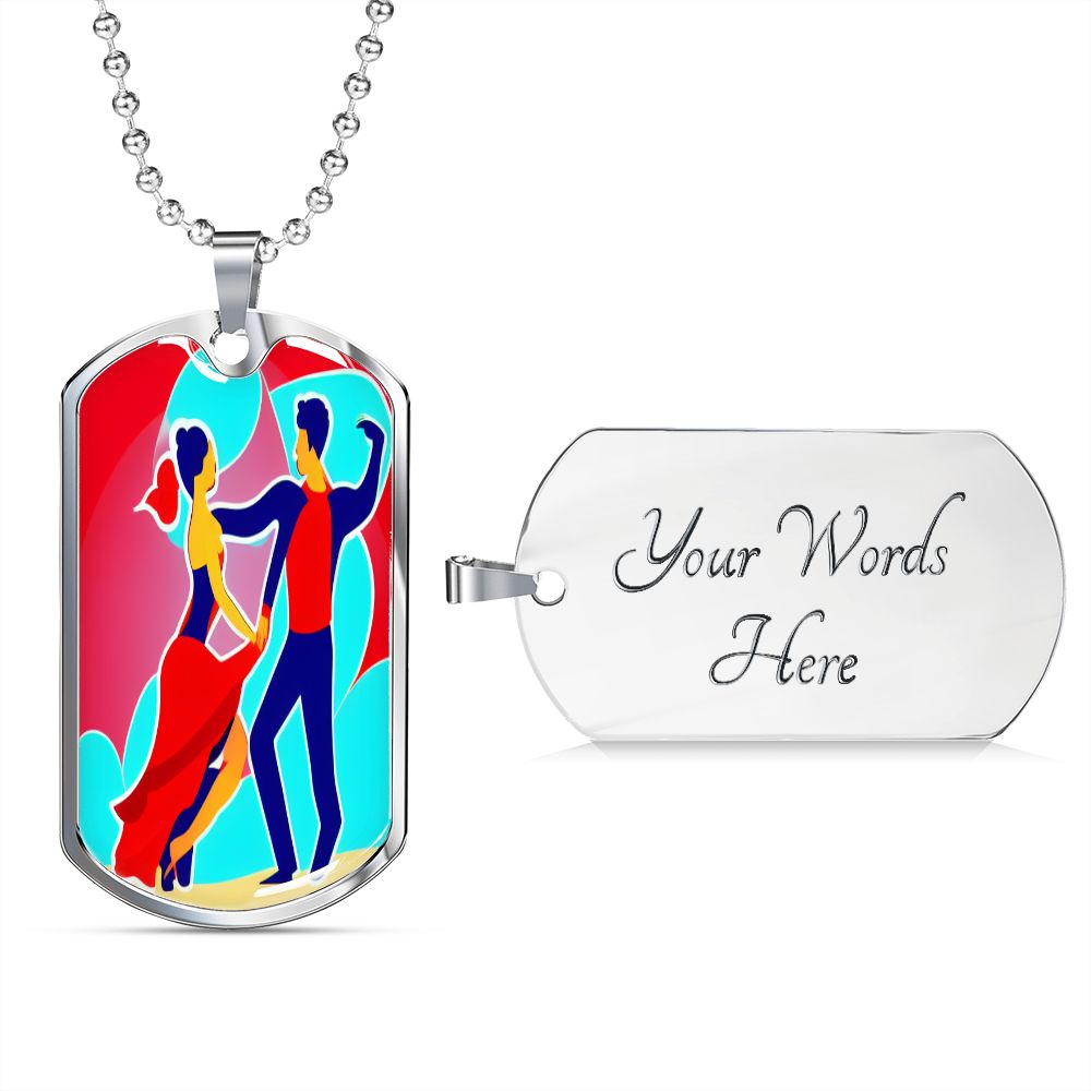 Salsa dog tag. Designed by Artificial Intelligence