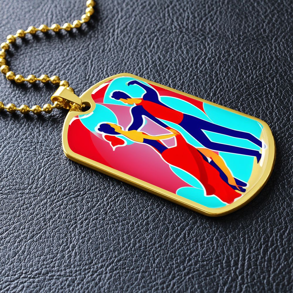 Salsa dog tag. Designed by Artificial Intelligence