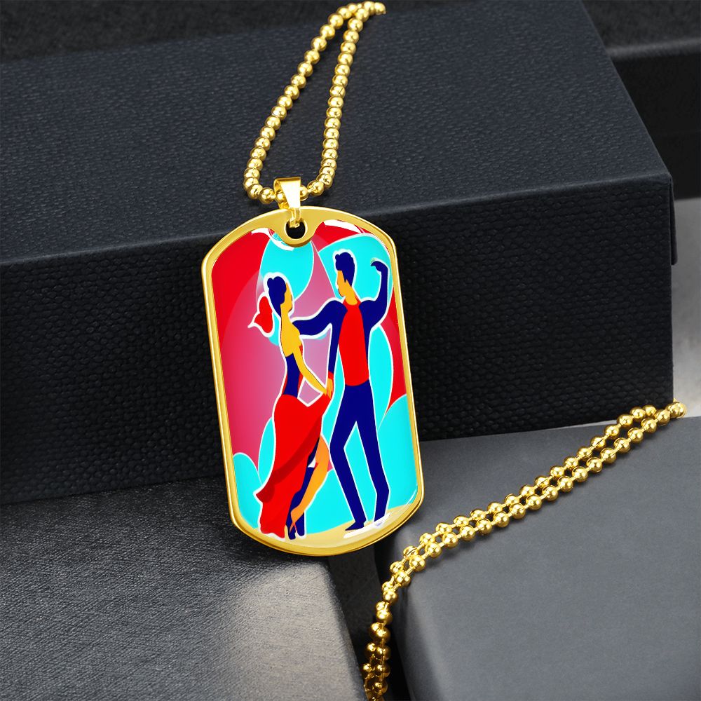 Salsa dog tag. Designed by Artificial Intelligence