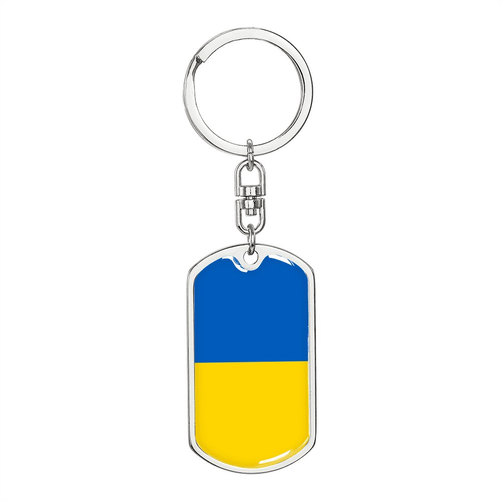 Stand for Ukraine Dog Tag Key Chain - World Salsa Championships