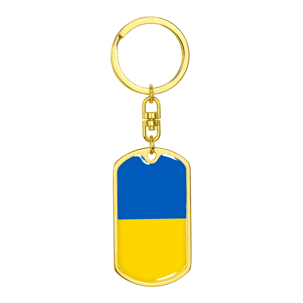 Stand for Ukraine Dog Tag Key Chain - World Salsa Championships