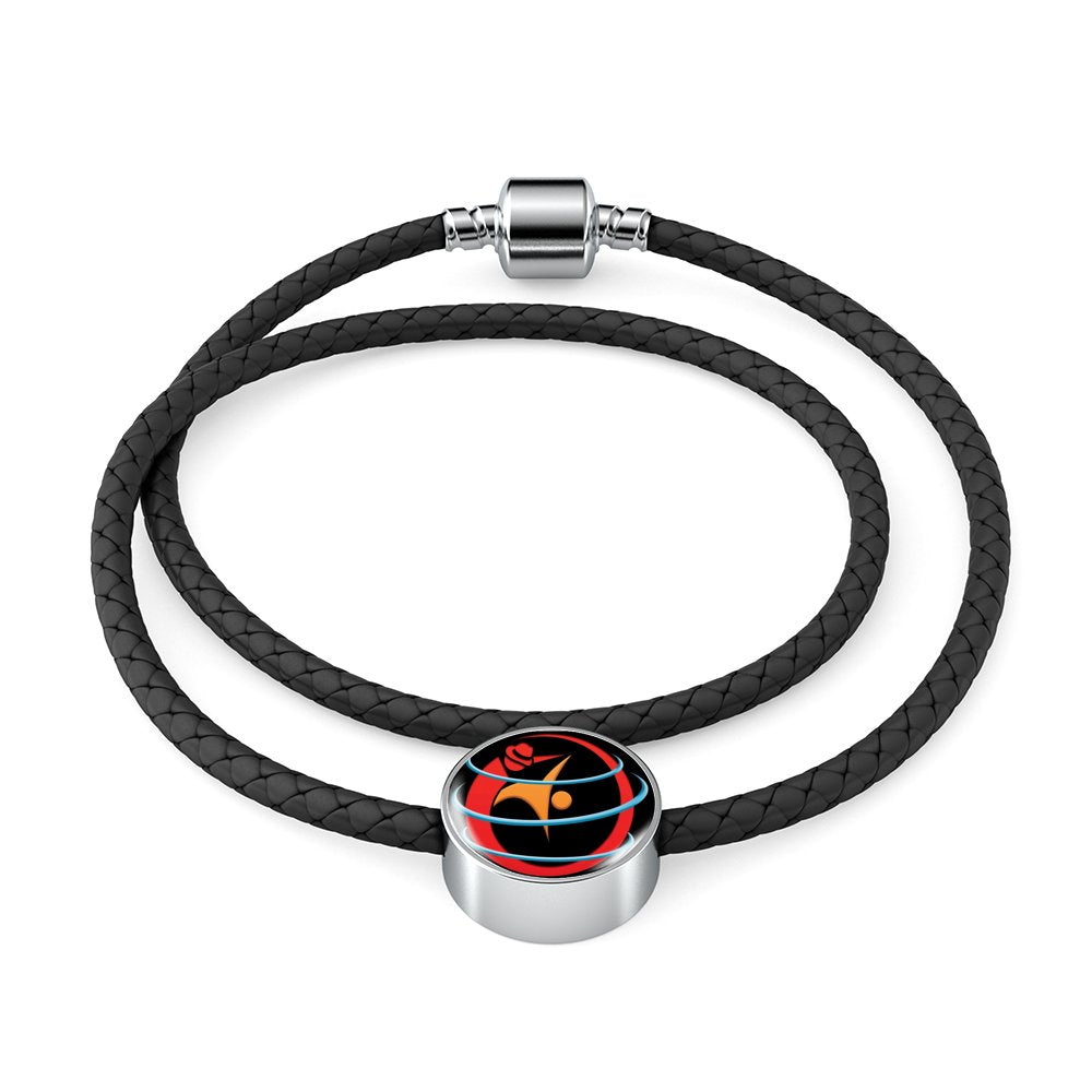 Private Collection- WSC Woven Double-Braided Real-Leather Charm Bracelet - World Salsa Championships
