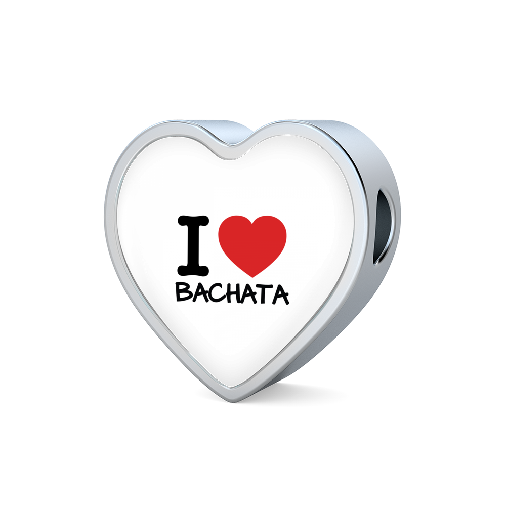I love Bachata Woven Double-Braided Real-Leather Charm Bracele - World Salsa Championships