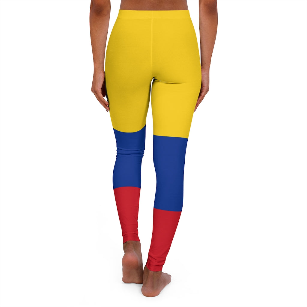Women's Spandex Leggings with Colombia Flag