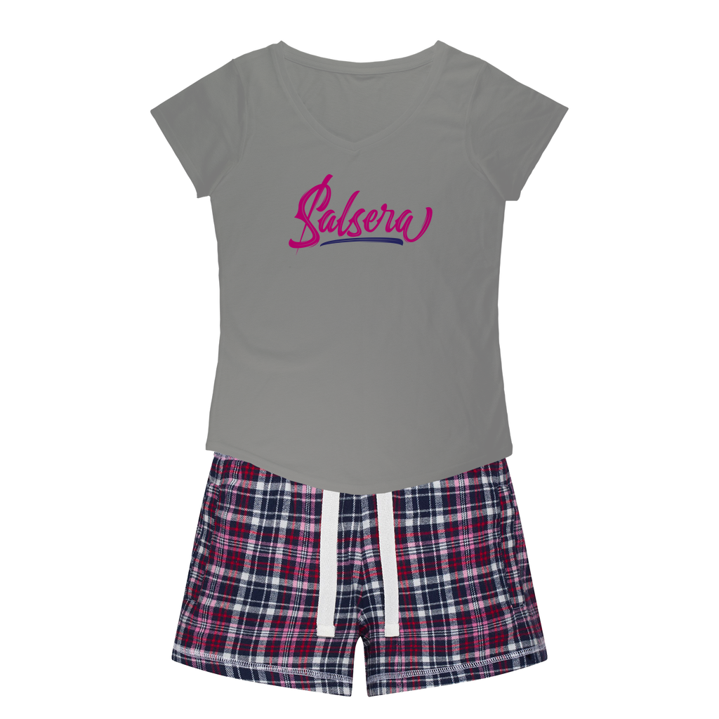 Salsera Girls Sleepy Tee and Flannel Short - World Salsa Championships