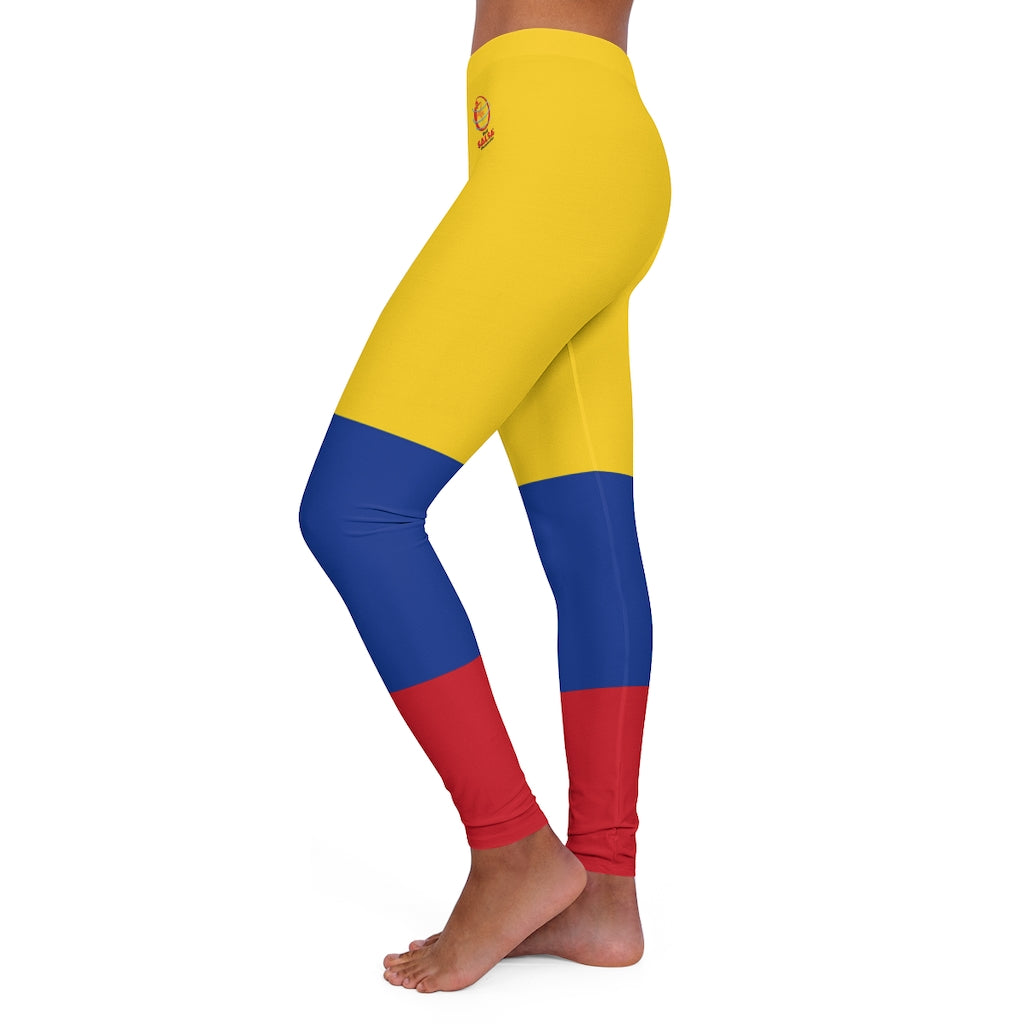 Women's Spandex Leggings with Colombia Flag - World Salsa Championships