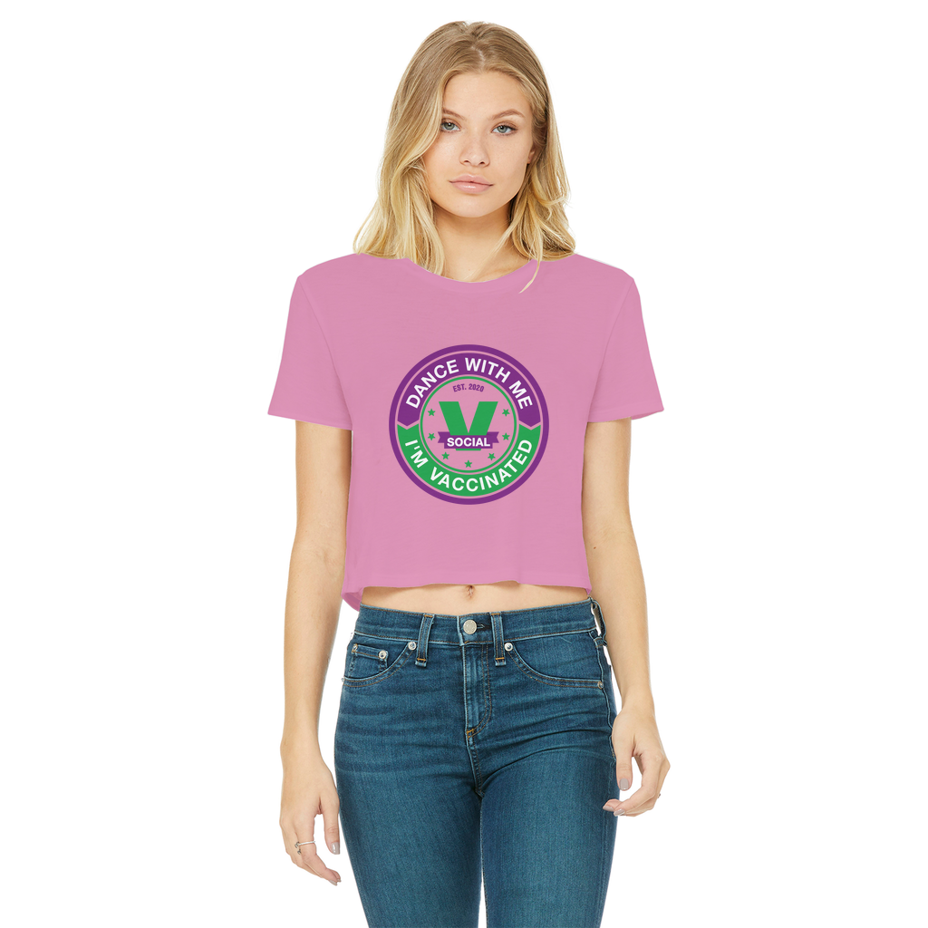 Dance with Me Classic Women's Cropped Raw Edge T-Shirt - World Salsa Championships